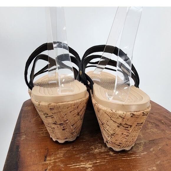 New NWOT Crocs A-Leigh Comfort Sandals Black Brown Size 10 - Picture 4 of 6